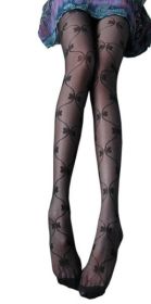 Blancho LZSC032-1 Sexy Black Sheer Bowknot Stocking