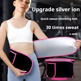 Sports Fitness Waist Support Squat Running Training Violently Sweat Belt (Option: Pink-Free Size)