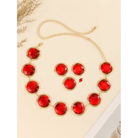 Women's Mirror Casual Decorative Corset Resin Crystal Ruby (Option: 5style)