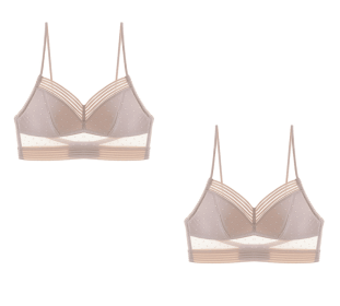Backless Bra Invisible Bralette Thin Lace Wedding Bras Low Back Underwear Push Up Brassiere Women Seamless Lingerie Sexy BH Top (Color: Skin 2PC, size: S)