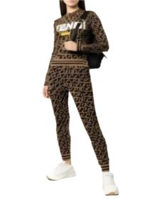 Women Two Pieces Top & Pants (Color: brown, size: medium)