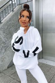 Vetements Hoodie and Legging Lounge Set (Color: White, size: L)