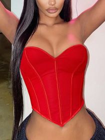 Women's Heart Solid Color Shapewear (Color: Red, size: S)