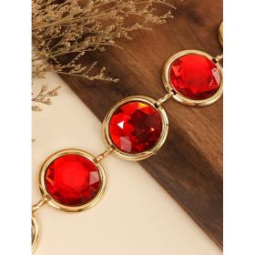 Women's Mirror Casual Decorative Corset Resin Crystal Ruby (Option: 4style)
